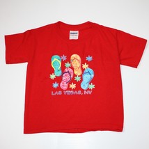 Gildan Unisex Boy&#39;s or Girl&#39;s Las Vegas Graphic Red T Shirt Tee size You... - £2.38 GBP