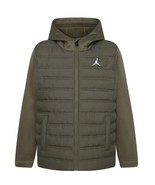 Jordan Hybrid Jacket Boys large Green Long Sleeve Packable Down Hooded F... - $68.33 CAD
