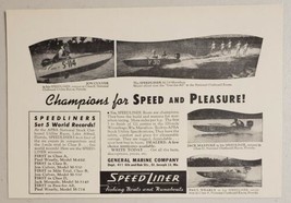 1950 Print Ad Speedliner Fishing Boats &amp; Runabouts General Marine St Joseph,MO - £10.27 GBP