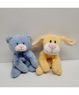 Vintage 1999 Nubbies Babies Blue Bear &amp; Yellow Dog Plush Terry Cloth 9&quot; - $55.40 CAD