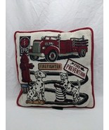 Goodwin Weavers Dalmatians And Firetruck Needlepoint Pillow 12&quot; X 12&quot; - $24.75