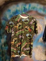Teenage Mutant Ninja Turtles Mens All Over Print AOP Shirt medium - £8.03 GBP