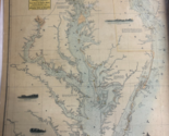 1862 Coast Survey Map Chart Chesapeake Delaware Bay Art Poster Print Wal... - $187.65 MXN