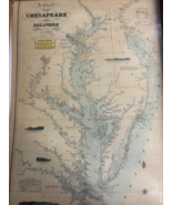 1862 Coast Survey Map Chart Chesapeake Delaware Bay Art Poster Print Wal... - $9.90