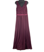 Celebrate By David&#39;s Bridal Wine A-Line V-Neck Sequin Lace Dress Women&#39;s... - $1,356.37 MXN