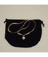 Vintage A&amp;S Attwood &amp; Sawyer Rhinestone Crystal Heart Gold Tone V Neckla... - $187.89 CAD