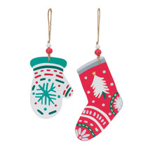 Mitten and Stocking Ornament (2 Asst) 7&quot;H, 8&quot;H MDF - $101.85