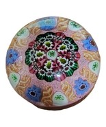 Early Paul Ysart Lampwork Flower &amp; Latticino Millefiori Garland Paperwei... - $485.60