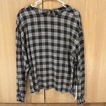 New Zara Long Sleeve Plaid Top Size S  - £15.15 GBP