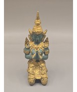 Thai Guardian Angel Theppanom Bronze Statue Female Gold Gilt 4.75 Inches... - $70.02 CAD