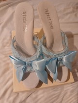 Women&#39;s Clear Baby Blue Bow Size 10 - $19.99