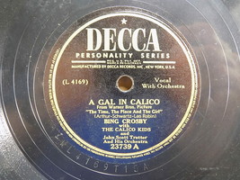 Decca Records Personality Series 23793 Bing Crosby 78 Rpm Shellac Vg - £7.90 GBP