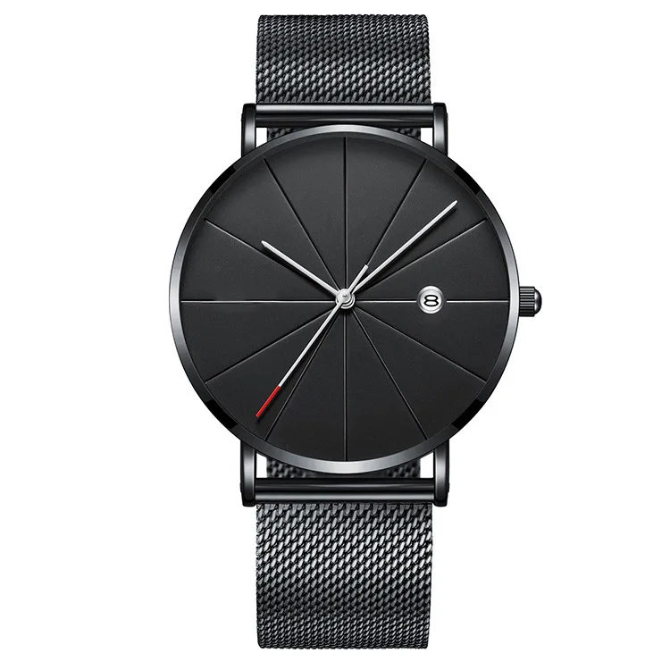 2019  Business Men  Men   Ultra thin Mens  Stainless Steel  Belt Watch horloge m - £85.40 GBP
