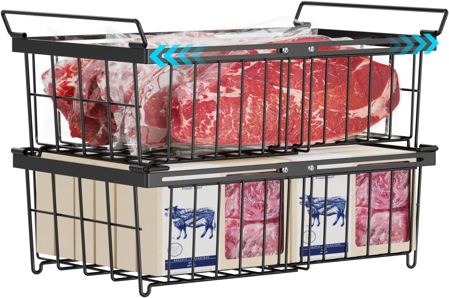 Ispecle Freezer Organizer Bins - Fit 10 To 20 Cu Ft Chest Freezer, 2 Pac... - $43.97