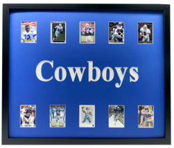 Dallas Cowboys Framed 10 Football Card Collage Lot Staubach Aikman Prescott Zeke - £165.94 GBP