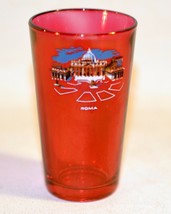 Rome Red Frost Shooter Shot Glass Small Glass Collectible Souvenir 2 Made Italy - £5.45 GBP