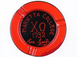 1932 Marietta College Chi Omega Sorority Enamel Ashtray - £76.36 GBP