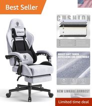 Comfort-Driven Gaming Chair with Lumbar Massage, Adjustable Arms - 290lb... - $326.68