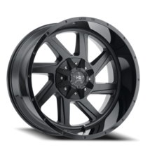 LHD14 22X12 6135/139.7 -44 106.1 Gloss Black Lip Matte Black Face - $511.50