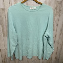 CATO Stretch Waffle Knit Top 22/24W Scoop Neck, Long Sleeves, Straight H... - $6.95