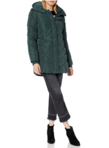Steve Madden Women&#39;s Long Chevron Quilted Outerwear Jacket Coat Sz M Green NWT - £45.54 GBP