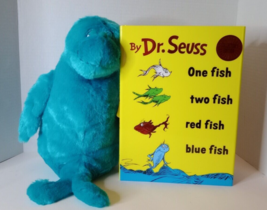 One fish two fish red fish blue fish book Dr. Seuss 13” Plush Fish Kohls Care - £12.44 GBP