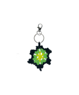 Crocheted Snowflake Keychain (Jamaican Flag Colour) - $16.00