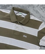 Le Tigre Striped Polo Shirt Short Sleeve Casual Olive Green Gray Mens L - $34.99