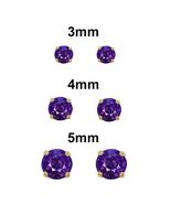 Genuine 14k Gold Screw-back Round Birthstone CZ Stud Earrings- February ... - $88.11+