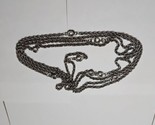 Vintage Long Silver Tone Swirl Design Clasp Chain Necklace, 68&#39;&#39; Length - £18.93 GBP