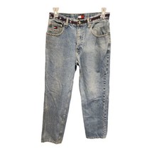 Vintage Tommy Hilfiger Jeans Men&#39;s 33 X 30 Distressed Blue Cotton Flag Waist - £15.77 GBP