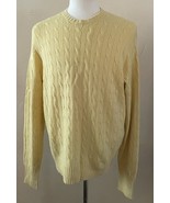 VTG Polo Ralph Lauren Cashmere Italian Yarn Cable Knit Yellow Sweater Si... - $105.78 CAD
