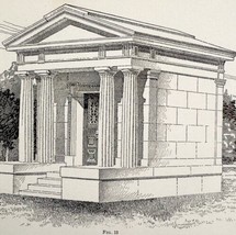 Grave Mausoleum Tombstone Architecture 1899 Victorian Art And Design DWKK22 - £19.60 GBP