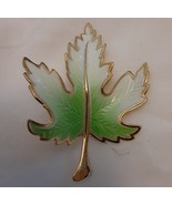 Maple Leaf Enamel Goldtone  Brooch Vintage - $12.00