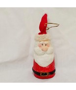 Santa Face Paper Mache&#39;  Christmas Ornament 4&quot; Red White Vintage - £11.74 GBP