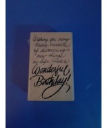 Stampendous M015 Wonderful Birthday Wish Rubber Stamp 1994 - $10.75 CAD