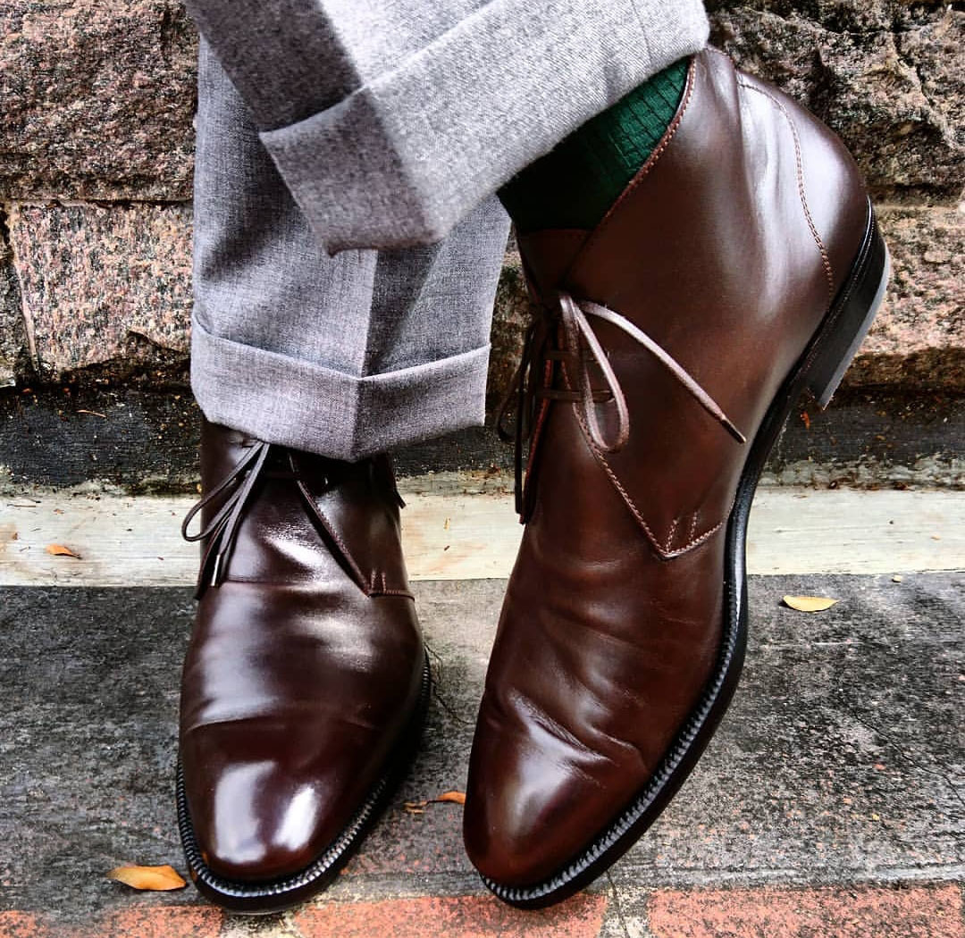 NEW Handmade Men's Dark Brown Chukka boot, Men's Lace Up Leather Formal Dress bo