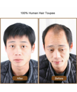 Thin 100% Human Hair Clip in Hairpiece Toupee Top Piece Topper Extension for Men - $15.83 - $25.73