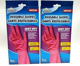 2 Pack  SCRUB BUDDIES PINK HEAVY DUTY REUSABLE LATEX GLOVES SIZE MEDIUM ... - $258.63 MXN