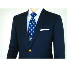 Men's RENOIR Classic Blazer 100% Wool Side vents Metal Buttons Notch 509-2 Navy image 9