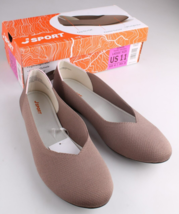JSport Damen Taupe Hellbraun Doreen Flach Stoff Schuhe 11 Neu - $19.96
