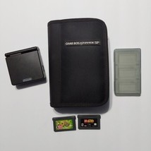 Nintendo Game Boy Advance SP Bundle Authentic Case Games Game Case AGS-0... - $108.85
