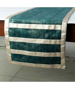 Azriel - Blue Velvet &amp; Suede Decorative Table Runner - $57.58+