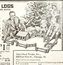 1923 Lincoln Logs Christmas Advertisement Games Ephemera 5.25 x 5.5&quot; - $51.49