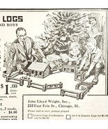 1923 Lincoln Logs Christmas Advertisement Games Ephemera 5.25 x 5.5&quot; - £40.48 GBP