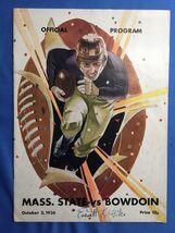Vintage 1936 College Football Official Program Massachussetts State vs B... - $34.63