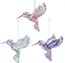 Kurt Adler 3.5-inch Iridescent Hummingbird Ornaments Set of 3 - £12.37 GBP