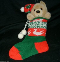 Vintage Golden Teddy Bear Co Baby&#39;s 1ST First Christmas Stuffed Animal Plush Toy - £23.80 GBP