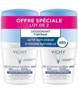 Vichy 48HR Mineral Deodorant Optimal Tolerance Roll-On 2 x 50ml - $60.97 CAD