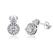 VVS1 D Color Round Cut 5.0Womens Earring Test Passed Moissanite Diamond 925 Ster - £54.17 GBP